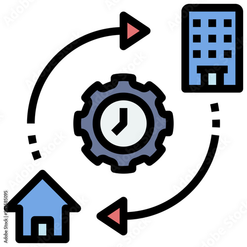 flexible filled outline style icon