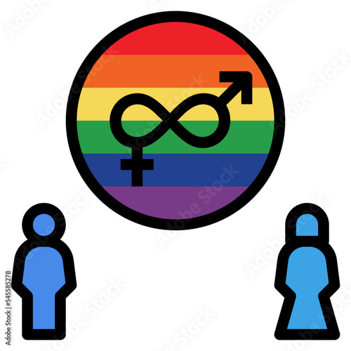 gender filled outline style icon