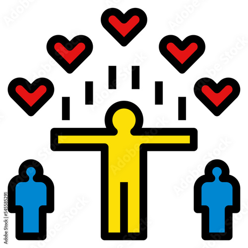 generous filled outline style icon