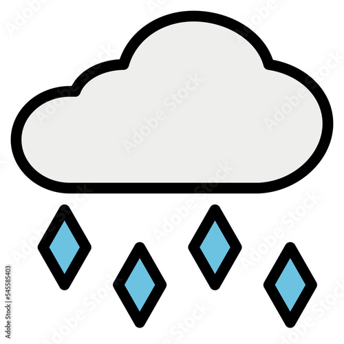 hail filled outline style icon