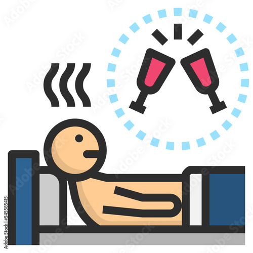 hangover filled outline style icon