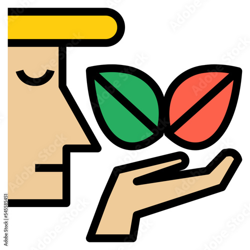 herb filled outline style icon
