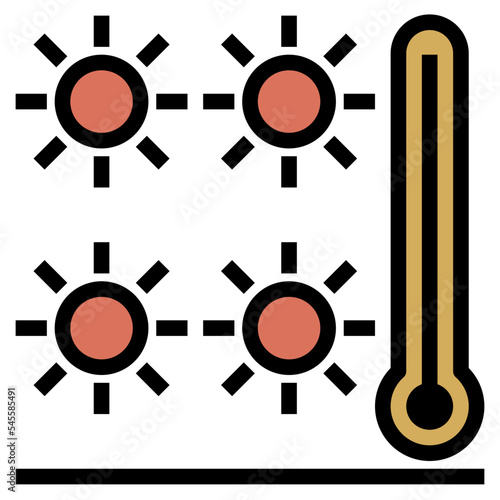 hot filled outline style icon