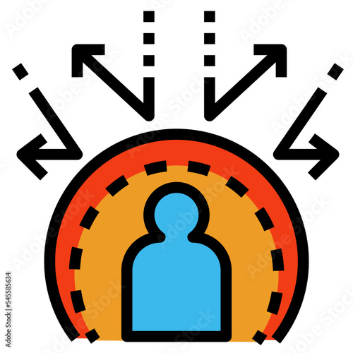 ineffective filled outline style icon