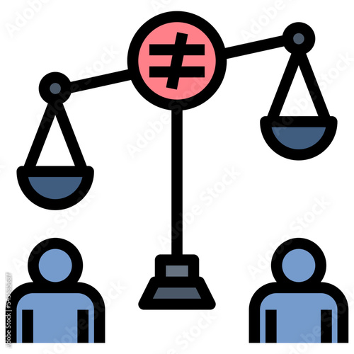 inequality filled outline style icon