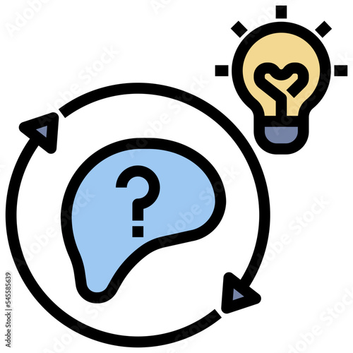 inference filled outline style icon