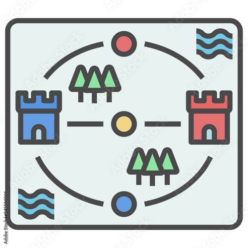 map filled outline style icon
