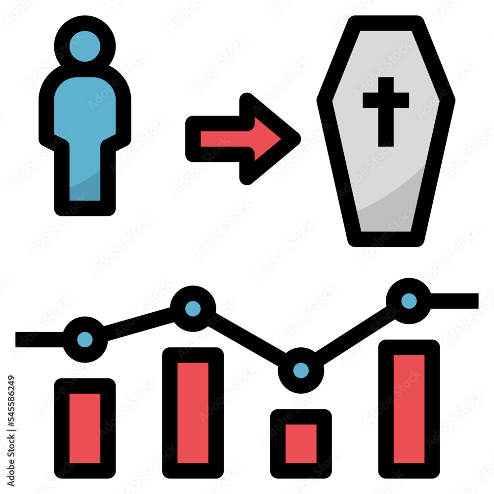 mortality filled outline style icon mortality filled outline style icon