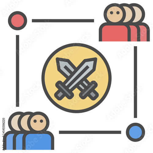 moba filled outline style icon