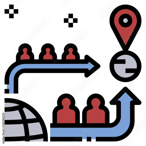 mobility filled outline style icon
