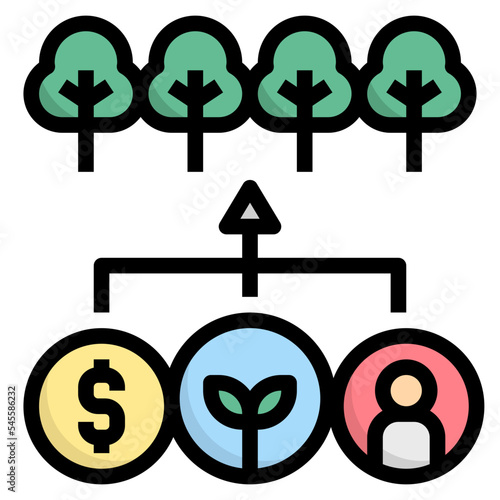 modelling filled outline style icon