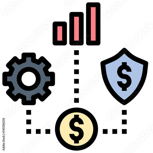 monetary filled outline style icon