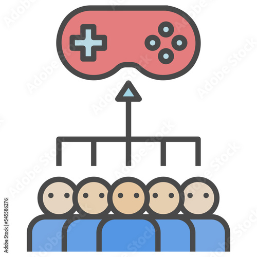 multiplayer filled outline style icon