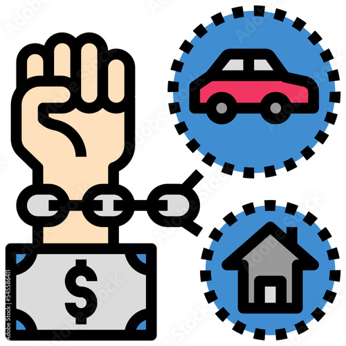 obligation filled outline style icon