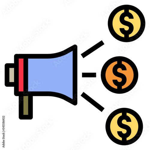 offer filled outline style icon
