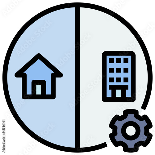 office filled outline style icon