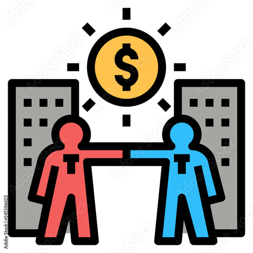 partnership filled outline style icon