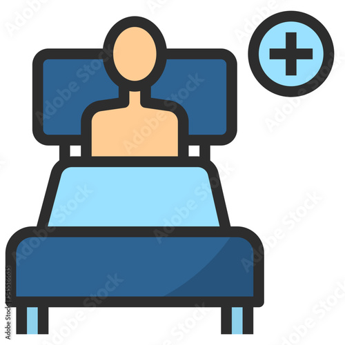 patient filled outline style icon