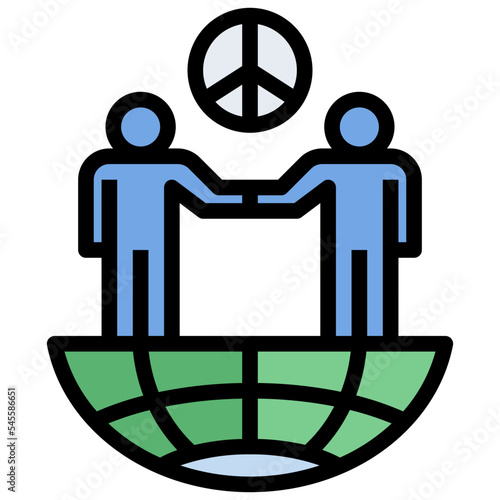 peace filled outline style icon