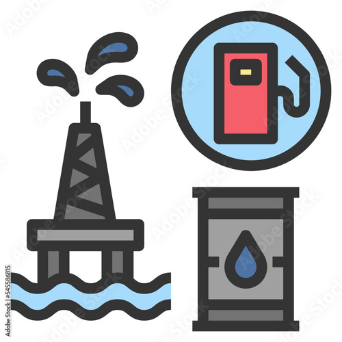 petroleum filled outline style icon