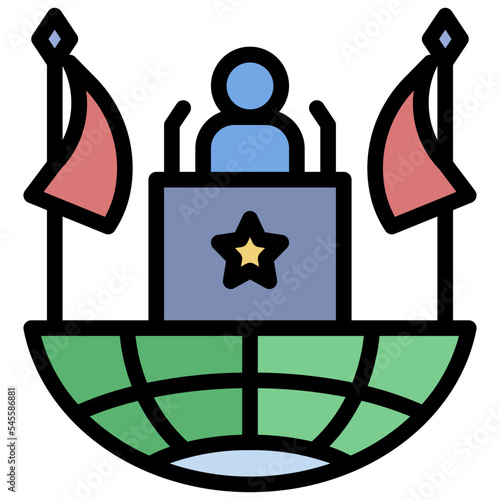 politic filled outline style icon