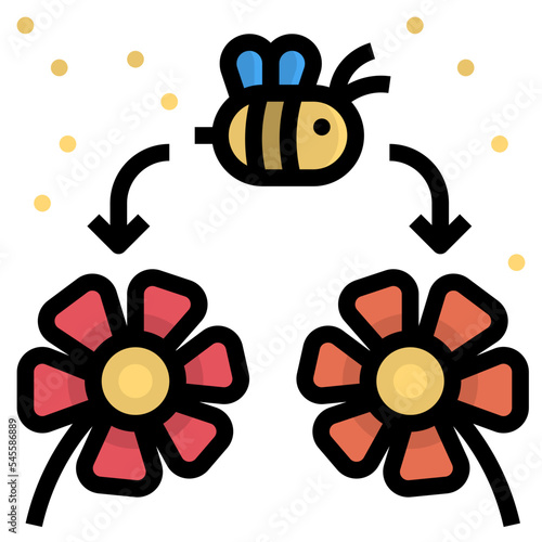 pollination filled outline style icon