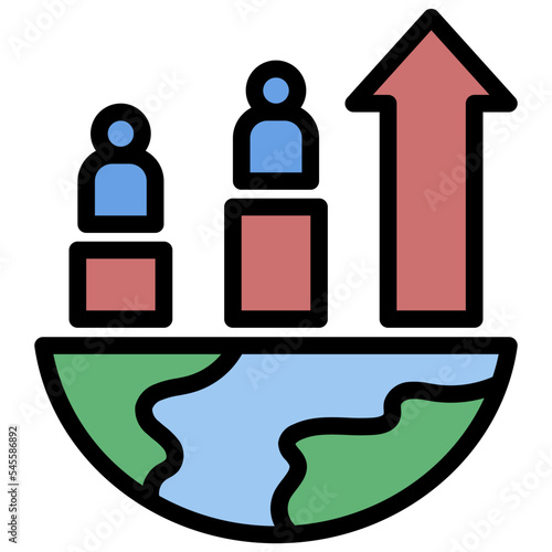 population filled outline style icon