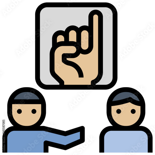 promise filled outline style icon