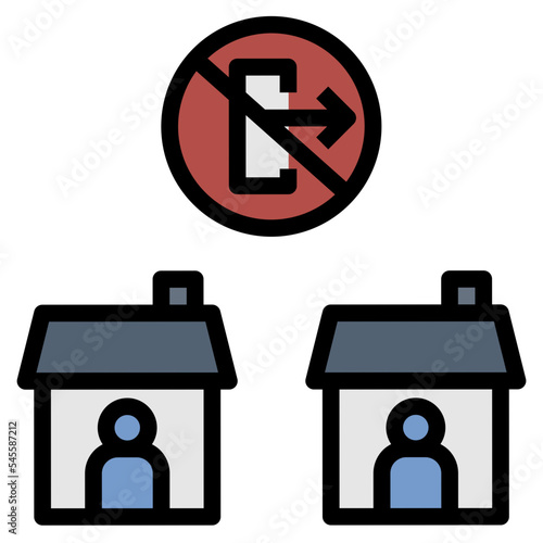 quarantine filled outline style icon