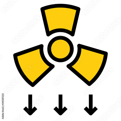 radiation filled outline style icon