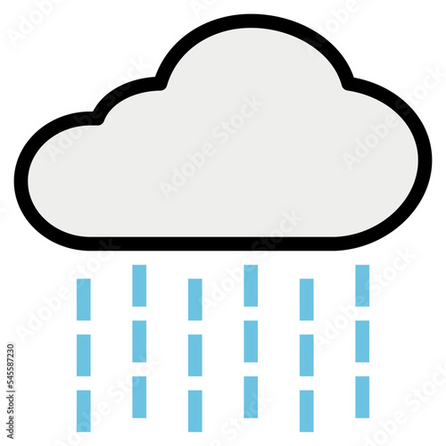 rain filled outline style icon