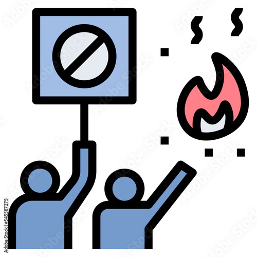 rebellion filled outline style icon