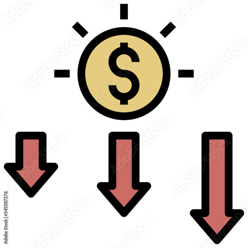 recession filled outline style icon