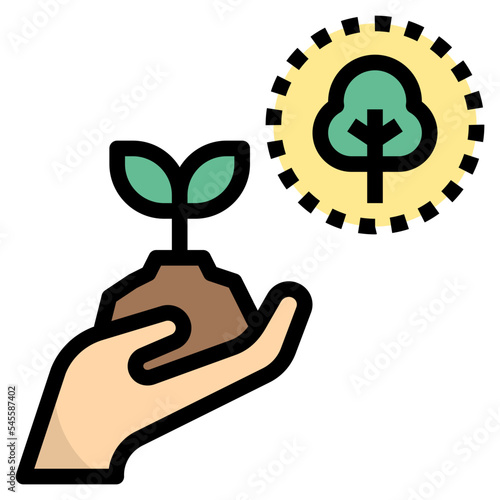 replanting filled outline style icon
