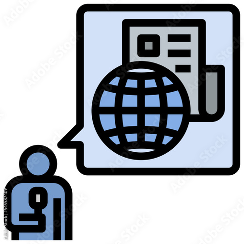 reporter filled outline style icon