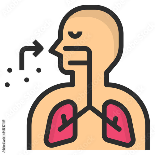 respiratory filled outline style icon