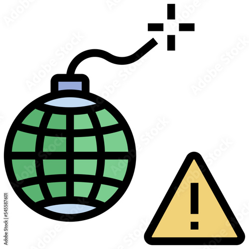 risk filled outline style icon