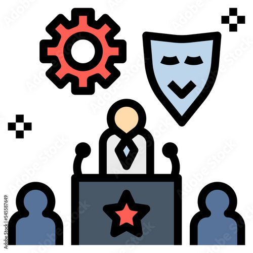role filled outline style icon