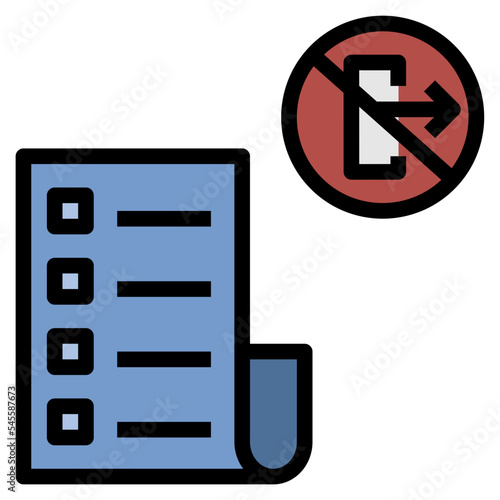 rule filled outline style icon