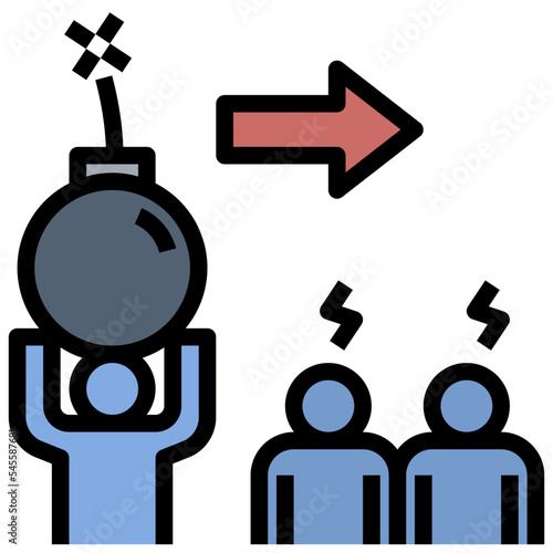 sabotaging filled outline style icon