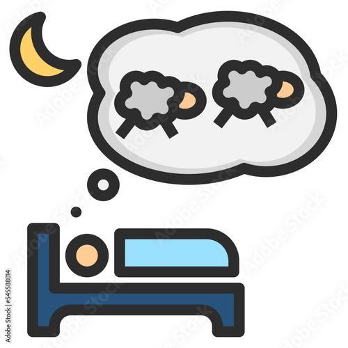 sleepless filled outline style icon