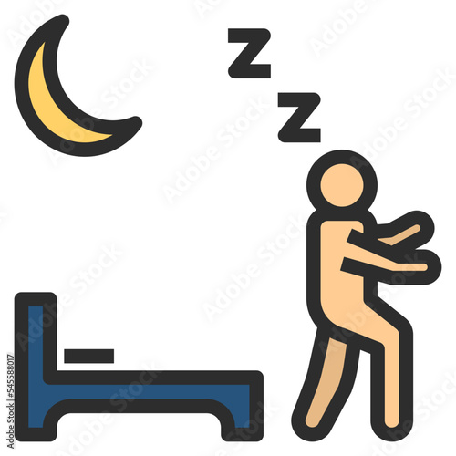 sleepwalking filled outline style icon