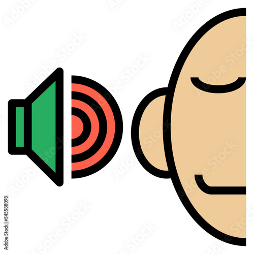 sound filled outline style icon