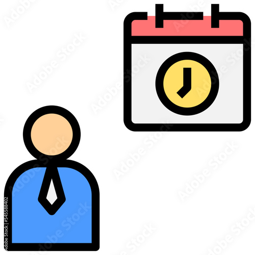 attend filled outline style icon