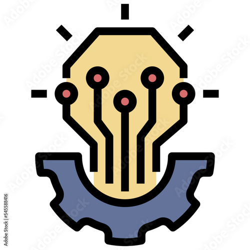 technology filled outline style icon