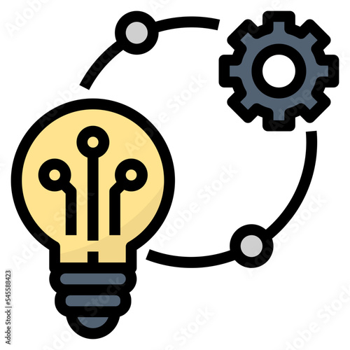 technology filled outline style icon