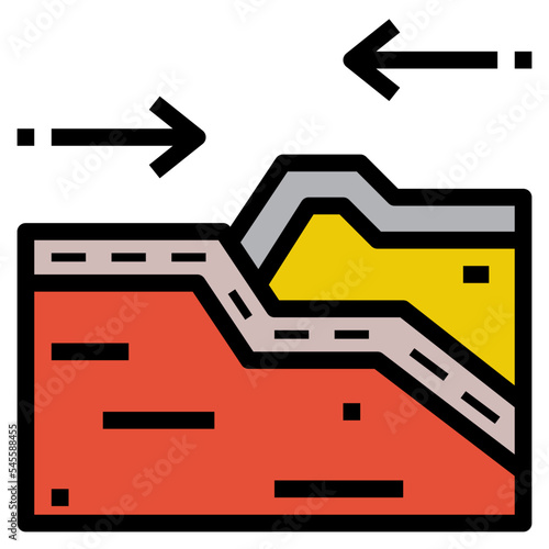 tectonic filled outline style icon
