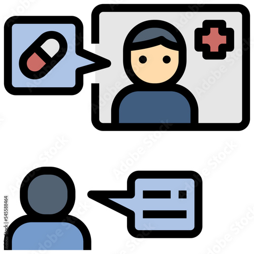 telemedicine filled outline style icon