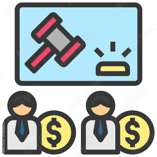 tendering filled outline style icon