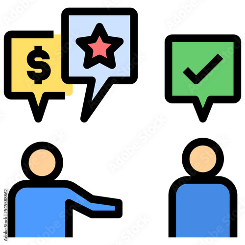 salesmanship filled outline style icon